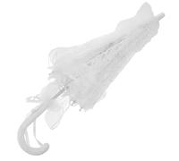 Ipetboom Parapluie de Mariée en Dentelle Blanche Brodée Double Couche Ombrelle Vintage 58X52 CM pour Mariage Accessoire Photo Romantique et Parasol Élégant pour Cérémonie Extérieure