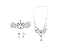 Ipetboom Parure Bijoux Mariage Couronne Délicate Boucles Doreilles et Collier Accessoire de Mariée Élégant pour et Cérémonie