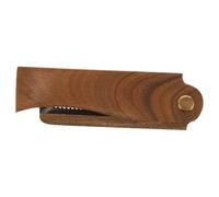 Ipetboom Peigne à Barbe en Bois et Corne de Bœuf Pliant Petit 10,5x3,2 Cm pour Hommes Portable Voyage Vert Santal Naturel