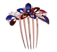 Ipetboom Peigne à Cheveux Fleuri Mariée Mixte Coloré Ornement Floral pour Femme Mariage Fête Accessoires Costume