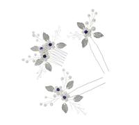 Ipetboom Peigne à Cheveux Mariage Perlé Élégant Argentées Accessoires Coiffure Demoiselle Honneur Barrette Fine pour Cérémonie et Banquet