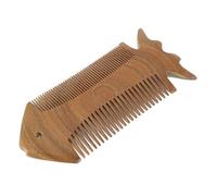 Ipetboom Peigne Bois De Santal Naturel Forme De Poisson Peigne à Barbe Ergonomique Léger Et Portable Pour Massage Du Chevelu Et Entretien Des Cheveux Frisés