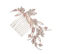 Ipetboom Peigne Chignon Mariage Vintage Strass Rose Doré Accessoire Cheveux Femme Élégant pour Mariée et Demoiselle Honneur Bijou Cheveux Délicat et Confortable