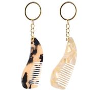 Ipetboom Peigne de Voyage Compact en Acétate Porte-clés Pendentif pour Coiffure et Entretien de Barbe, Accessoire Pratique pour Usage Quotidien et Déplacements