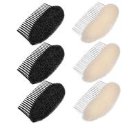 Ipetboom Peigne Éponge pour Cheveux 6Pcs Blanc et Noir Accessoires de Coiffure Outil de Création de Chignon Pratique pour Mariage et Fête Base de Cheveux