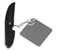 Ipetboom Peigne Pliable Pour Hommes Porte-clés Petit Format Pliant De Poche Multifonction Pour Barbe Et Cheveux Miroir Carré Pour Voyage Compact Et Portable