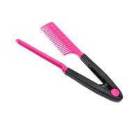 Ipetboom Peigne V Rouge Brosse Démêlante Outil Coiffure Portable pour Lisser Démêler et Styliser Types de Cheveux Usage Salon et Voyage