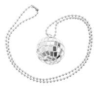 Ipetboom Pendentif en Alliage et Résine Argentée Boule Disco Vintage Collier Résistant la Décoloration Disco Discothèques
