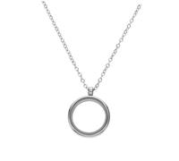 Ipetboom Pendentif Médaillon Rond Acier Inoxydable avec Chaîne Ouverture à Vis pour Bijoux DIY Porte-bouquet Mémoire et Photo Verre Transparent