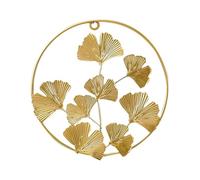 Ipetboom Pendentif Mural Feuille de Ginkgo en Fer Forgé Doré Décoration Murale Nordique 1 Pièce Ornement Suspendu pour Salon Balcon Style Moderne et Élégant