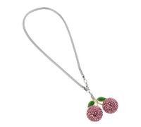 Ipetboom Pendentif Suspendu pour Voiture en Strass Forme Cerise Décoration Intérieure Rose Accessoire Auto Élégant Ornement pour Rétroviseur Décoration Voiture