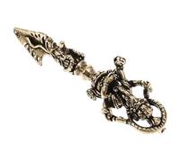 Ipetboom Pendentif Vajra en Métal Tibétain Robuste, Finition Noire Mate, Pendentif Pilon Vajra Multi-Usage, Ornement Décoratif Suspendu pour Création de Bijoux et Porte-clés, Accessoire