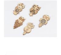 Ipetboom Pendentifs Hibou en Bois Artisanaux 25 Pièces, Décorations Suspendues DIY pour Noël et Halloween, Motifs de Dessins Animés, Accessoires Créatifs en Bois Naturel pour Décoration
