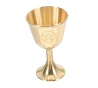 Ipetboom Pentagramme Laiton Vintage Gobelet à Vin à Long Pied pour Cérémonies Prières et Coupe Deau Cuivre pour Rituels Ésotériques
