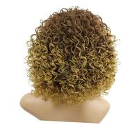 Ipetboom Perruque Femme Courte Bouclée Marron Et Blonde Fibres Synthétiques Résistantes Chaleur Confortable Et Réutilisable Pour Usage Quotidien Et Cosplay