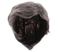 Ipetboom Perruque Homme Grise Courte Résistante Chaleur Fibres Synthétiques Naturelle pour Cosplay Halloween Costume Homme Agé