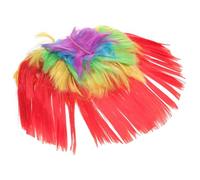 Ipetboom Perruque LED Mohawk Coiffure Mohican Lumineuse pour Halloween et Fêtes Style Arc-ciel Rouge avec Piles Intégrées Accessoire de Déguisement Festif