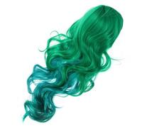 Ipetboom Perruque Longue Bouclée Synthétique Costume Cosplay Halloween Couleur Verte Confortable Et Ventilée