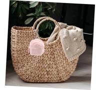 Ipetboom Petit Paquet à Main en Peluche Mignon pour Fille Pochette Compacte en Peluche Porte-clés Inclus Pièces Et Écouteurs Couleur Rose