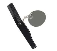 Ipetboom Petit Peigne De Poche Porte-clés Peigne De Barbier Pour Homme Miroir