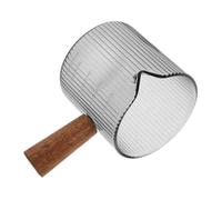 Ipetboom Pichet à Lait Verre avec Poignée Bois Mini Tasse à Café et Mesureur pour Espresso Pratique et Facile à Nettoyer pour Maison et Restaurant
