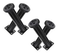 Ipetboom Pieds de Meuble Réglables 18-30 Cm Base, 4 Pièces, Support Central pour Cadre de Lit, Rehausseurs de Meubles Noirs, Adaptés pour Lits, Armoires, Canapés et Tables