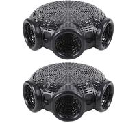 Ipetboom Pièges à Crabes en Plastique Noir 2pcs 3 Trous, Piège à Pêche Réutilisable Facile à Monter Ranger, pour Homard et Anguille