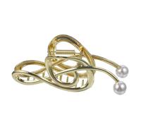 Ipetboom Pince à Cheveux En Perles Décorative Note De Musique Grosse Métal Doré Pour Femmes Cheveux Épais Mode Quotidien