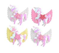 Ipetboom Pince à Cheveux Licorne Garçon Et Filles 4 Pièces Accessoires Coiffure Pailletés Tissu Épingles Pour Filles Clips Fantaisie Étoile Présent Usage Quotidien
