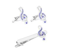 Ipetboom Pince à Cravate Et Boutons De Manchette Forme De Note De Musique Pour Hommes Accessoire Affaires Élégant Et Pour Anniversaire Fête