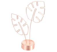 Ipetboom Pince Mémo de Bureau en Acier Inoxydable Or Forme Feuille avec Base Solide, Porte-Notes Multifonction pour Projets Créatifs et Décorations de Maison