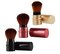 Ipetboom Pinceaux de Maquillage Rétractables 3 Pièces Assortiment Portable pour Fond de Teint Liquide Poudre Usage Professionnel Outil Cosmétique