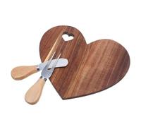 Ipetboom Planche à Fromage Cœur Bois Massif Plateau Mini Charcuterie pour Apéritifs et Desserts Plateau de Service Fruitier Compact pour Dîners Romantiques et Cadeaux