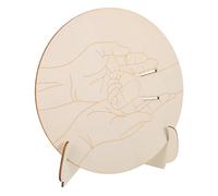 Ipetboom Plaque Commémorative en Bois Gravé pour Bébé avec Support, Panneau Rond 15 Cm, Porte-bracelet Naissance Hôpital, Décoration Maternité, Souvenir Naissance -né, 2 Pièces