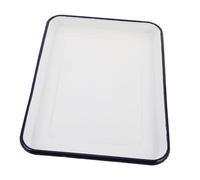 Ipetboom Plaque de Cuisson Émaillée Rectangulaire Vintage Blanche, Grosse Capacité et Résistance Haute Température, pour Fruits, Pain et Pâtisserie Cuisine