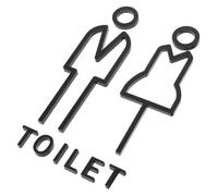 Ipetboom Plaque de Porte Wc Élégante et Minimaliste Panneau Toilette pour Identification Salle Bain Hôtels Restaurants Espaces Publics