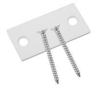 Ipetboom Plaque de Renfort de Serrure de Porte Blanche 1 Pièce de Plaque de Remplissage et 2 Vis 40 MM Réparation Trous Chant de Porte de Recouvrement pour Intérieures et Extérieures