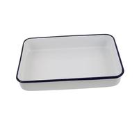 Ipetboom Plat Rétro Émail Rectangulaire pour Cuisson Au Four Rôtissoire Multifonctionnelle pour Lasagnes et Casseroles Facile à Nettoyer et Résistante à Haute Température