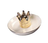 Ipetboom Plateau à Bijoux En Céramique Pour Femmes, Support Bagues Couronne, Rangement Décoratif, Plat De Rangement Élégant, Accessoire De Commode, Dimensions Compactes