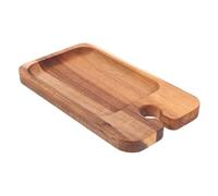 Ipetboom Plateau avec Porte Verre à Vin Plateau Repas Portable pour Déjeuner Planche à Charcuterie pour Pique et Événements Familiaux