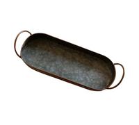 Ipetboom Plateau de Rangement Ovale en Vintage Soucoupe Peu Profonde pour Décoration Maison Support de Service avec Poignées Cuisine et Salon 1 Pièce