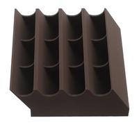 Ipetboom Plateau de Rangement pour Lames de Rasoir à 12 Compartiments, Étui Multi-Emplacements Marron 10,4 X 9,9 X 4,1 CM, Organisateur Robuste pour Tondeuse à Cheveux, Usage Professionnel