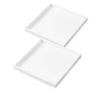 Ipetboom Plateau en Bois Blanc Lot de 2 Plateau Multifonction Carré pour Service de Thé et Présentation de Fruits Décoratif Cuisine et Salon Pratique et Élégant