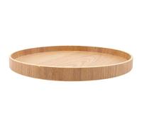 Ipetboom Plateau Rond en Bois Naturel 27 Cm de Diamètre et 2,2 Cm de Hauteur, Plateau à Fruits et Plateau-repas Multifonction Cuisine et Service, Soucoupe à Collation Élégante pour Maison