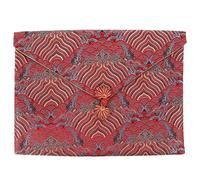 Ipetboom Pochette de Rangement pour Écritures en Tissu Brodé Style Chinois Compacte et Légère Doublure Mousse Protectrice Paquet Biblique pour Transport Scolaire et Bureau Souvenir de