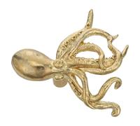 Ipetboom Poignée de Meuble en Laiton à Motif Pieuvre Originale, Poignées Décoratives pour Armoires Cuisine et Salle de Bain, Bouton de Porte Style Côtier, Finition Couleur Laiton Naturel,