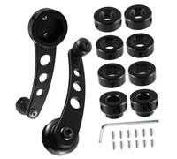 Ipetboom Poignée de Porte Aluminium pour Voiture Manivelle de Fenêtre Manuelle avec Clips de Montage Accessoires Intérieurs pour Remplacement Gauche et Droit Ensemble Noir