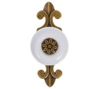 Ipetboom Poignée de Porte en Céramique Blanche et Noire Rétro Bouton D’Armoire Vintage 1901 Poignée de Tiroir Cuisine et Placard Plaque de Fixation Incluse Style Intemporel et Solide