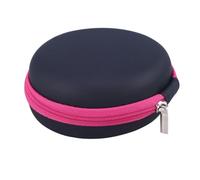 Ipetboom Portable Essential Oil Storage Bag Round Faux Leather Case Shockproof Travel Organizer Rose