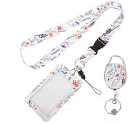 Ipetboom Porte-badge Protecteur avec Motif Floral pour Étudiants et Professionnels Housse de Carte Identité Suspendue Étui Sécurisé pour Badge de Travail avec Lanière Amovible Cadeau